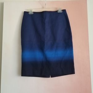 (NWOT) LOFT Blue Ombre Pencil Skirt